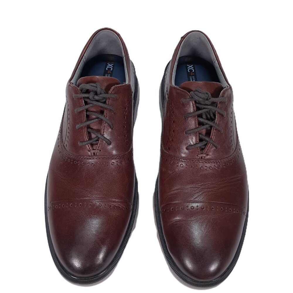 Johnston & Murphy Tanner XC4 Oxford Shoes Men 9 M Cap Toe Leather Brown Lace Up